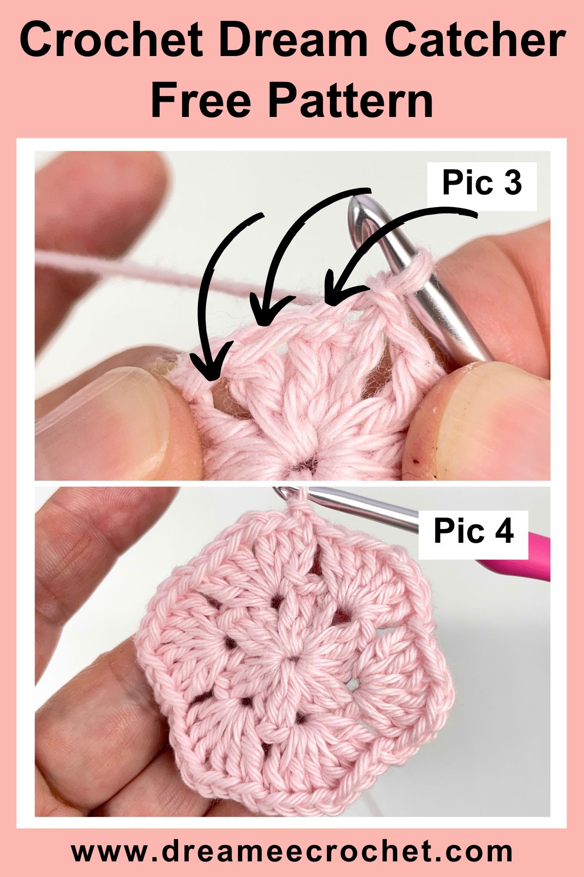 Crochet dream catcher free pattern, Easy crochet wall hanging pattern