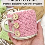 EASY crochet mug cozy free pattern & video tutorial, Crochet cup cozy free pattern