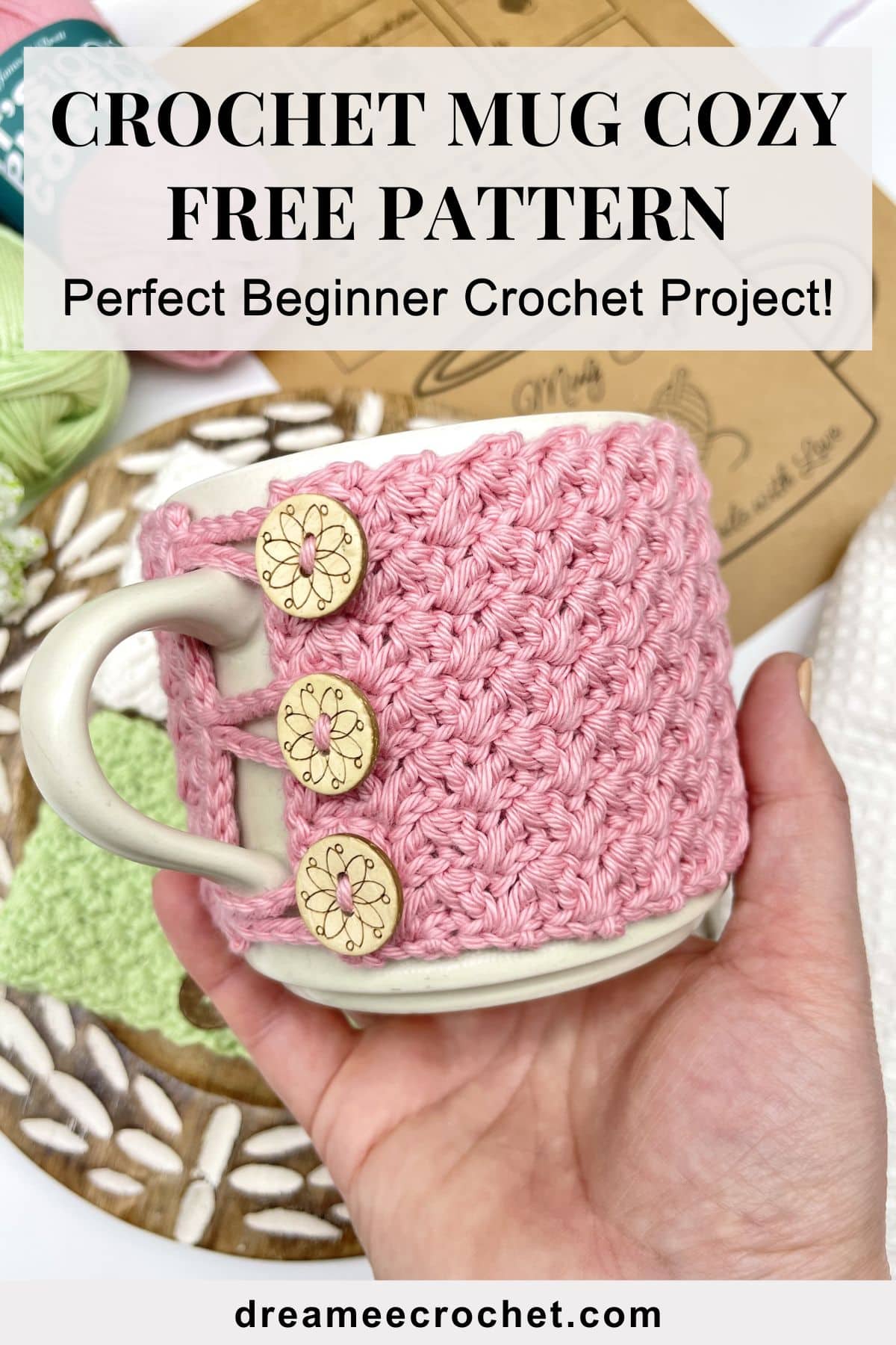 EASY crochet mug cozy free pattern & video tutorial, Crochet cup cozy free pattern