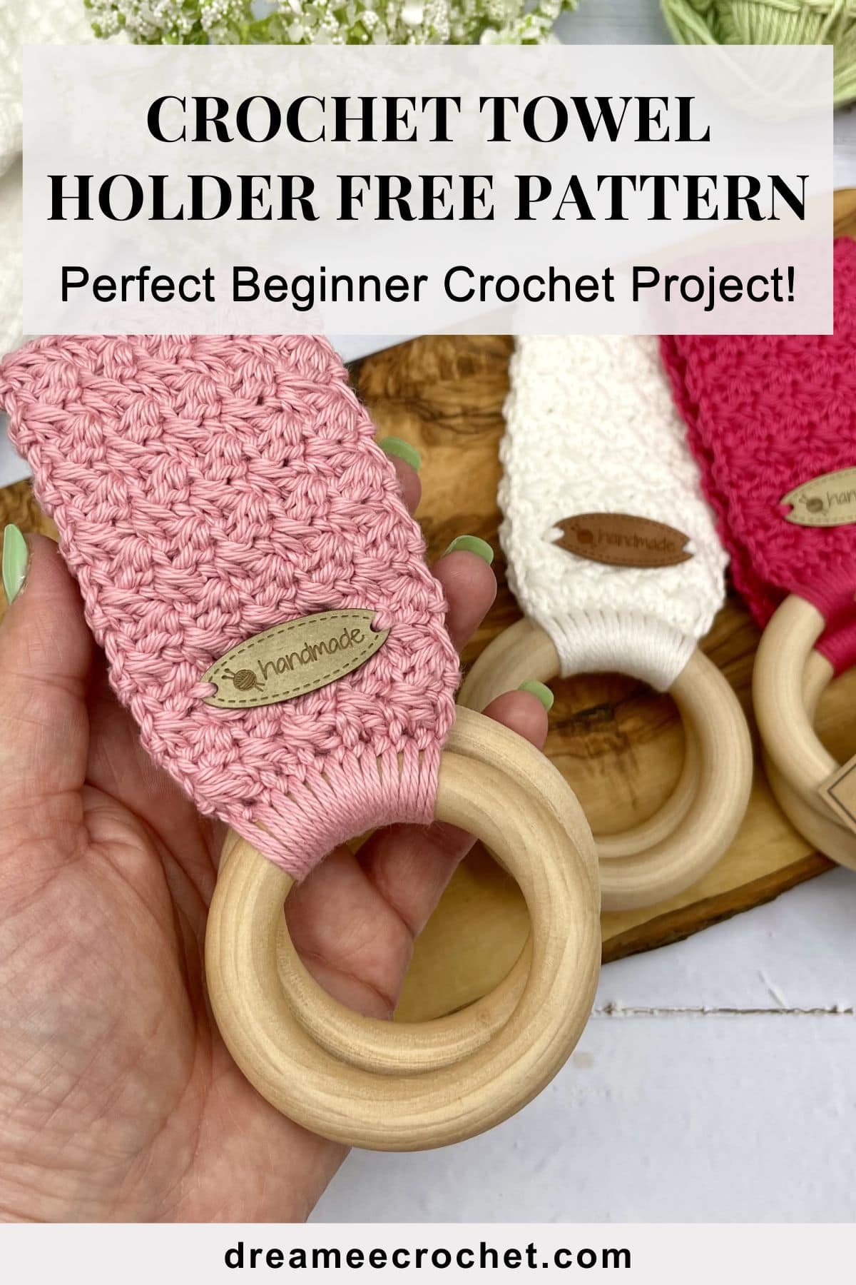 EASY crochet towel holder free pattern, Simple crochet kitchen towel holder free pattern