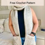 EASY crochet scarf with pockets pattern, free crochet pattern