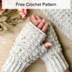 Chunky crochet fingerless mittens free pattern and video tutorial