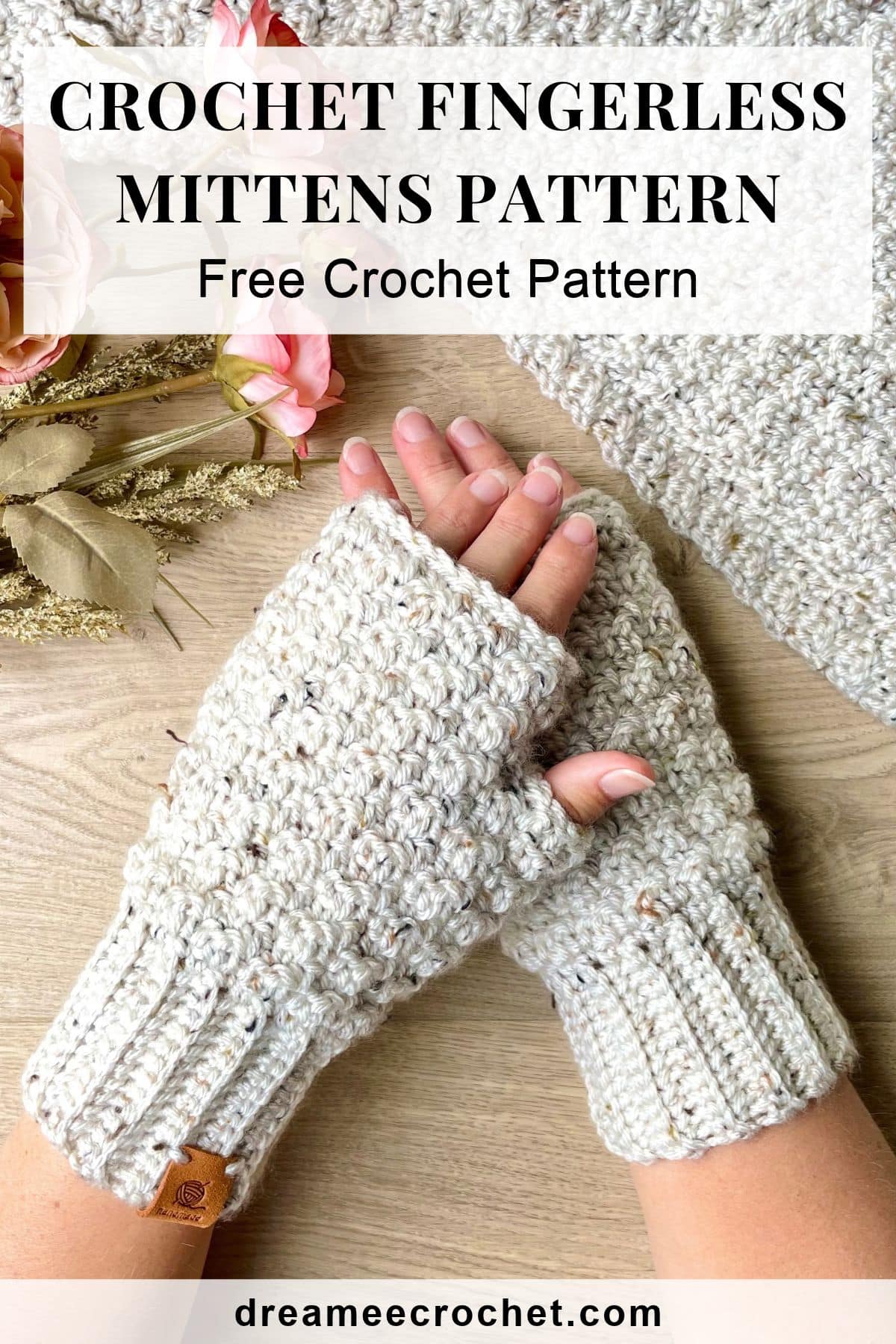 Chunky crochet fingerless mittens free pattern and video tutorial